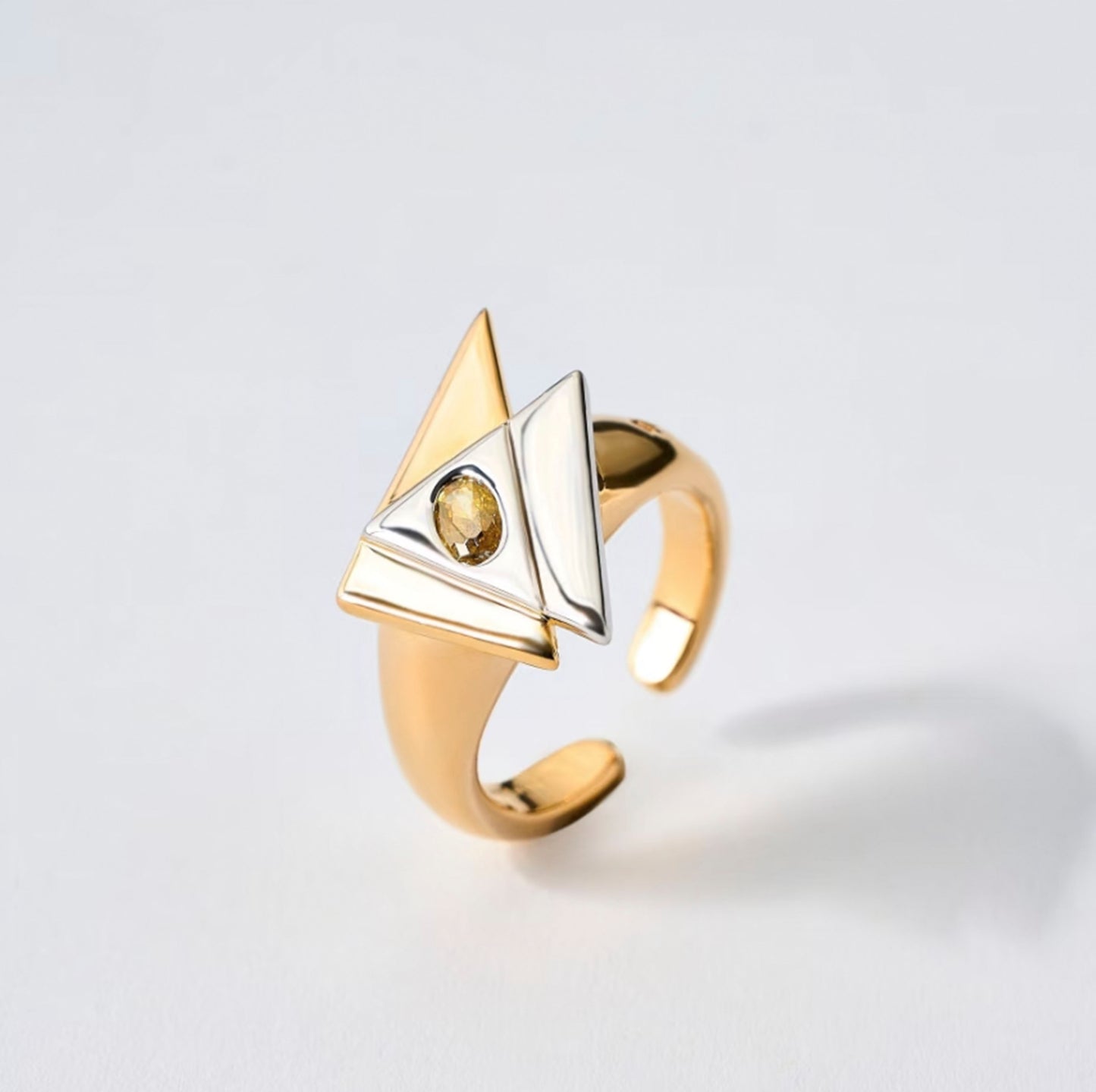Gold Scorpio ring with zircon by QiBai London