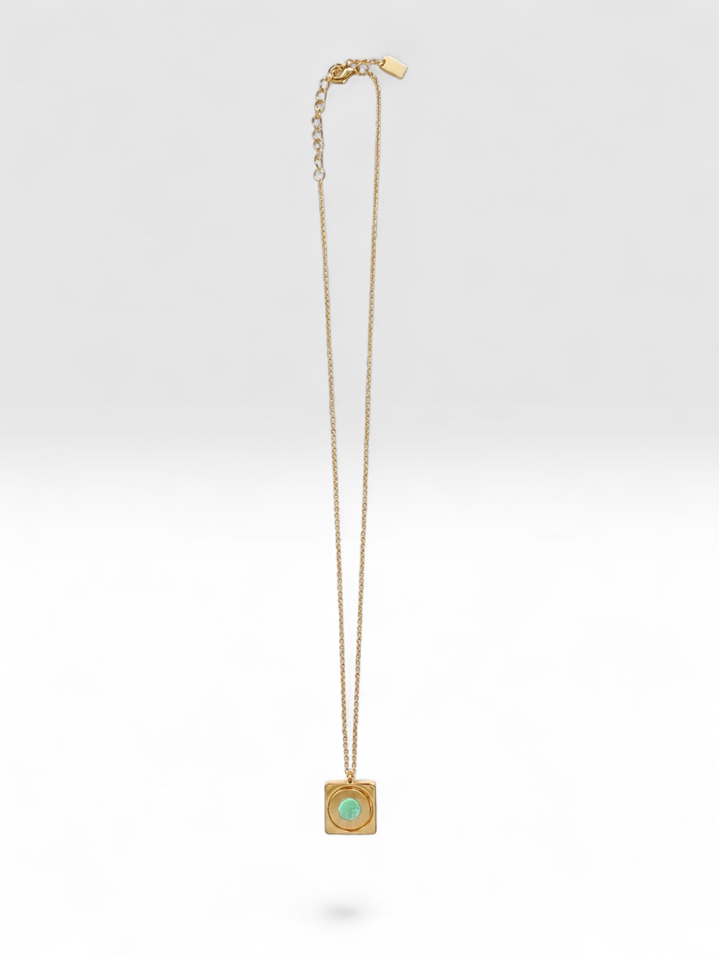 Gold Starrr Necklace with Green Fluorite crystal by QiBai London