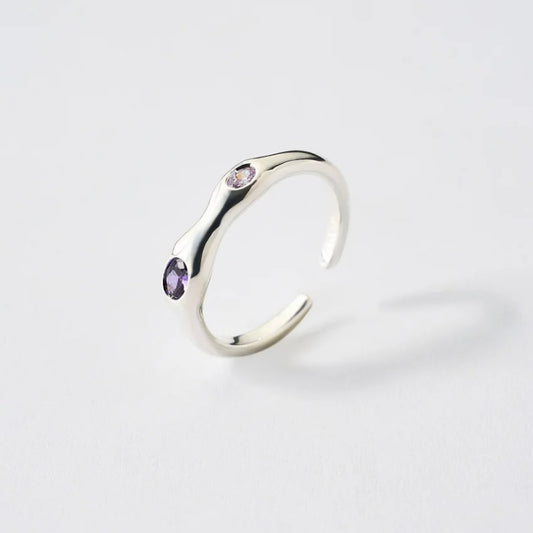 Silver Glow ring front view by QiBai London
