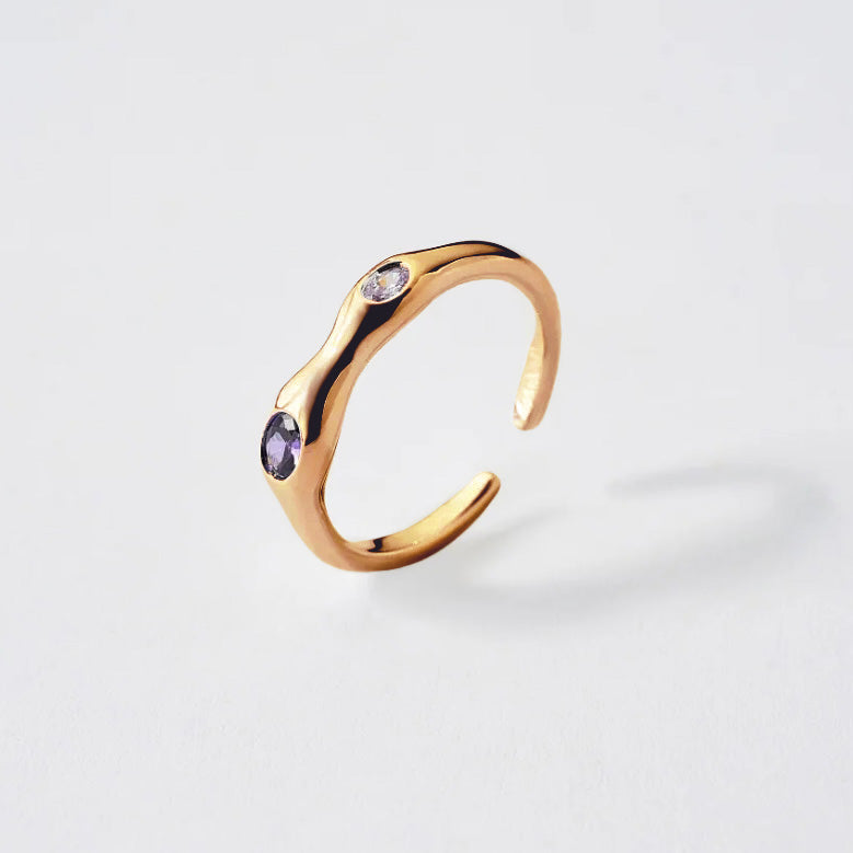 Gold Glow ring front view by QiBai London