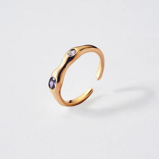 Gold Glow ring front view by QiBai London