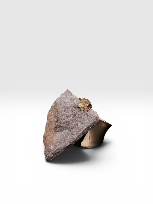 Silver Pyrite ring with Colombian Cross-shaped Pyrite by QiBai London