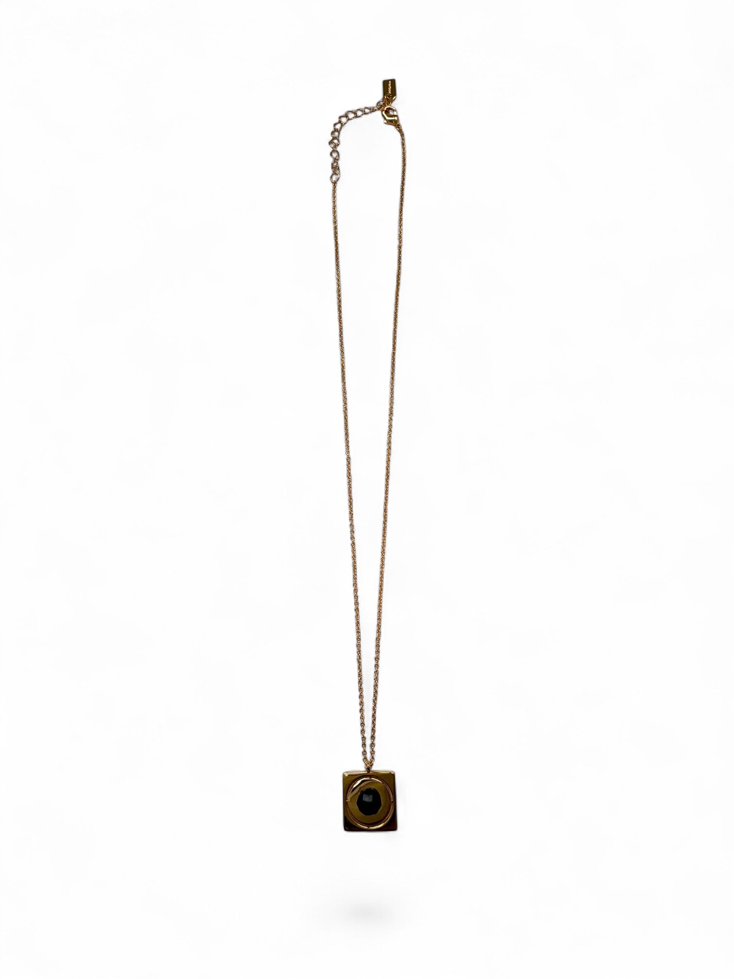 Gold Starrr necklace with Obsidian detail view by QiBai London