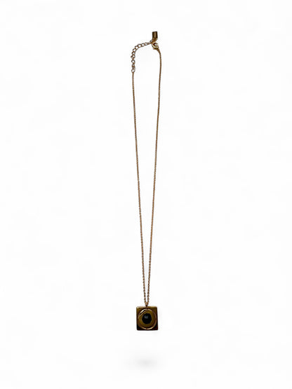 Gold Starrr necklace with Obsidian detail view by QiBai London