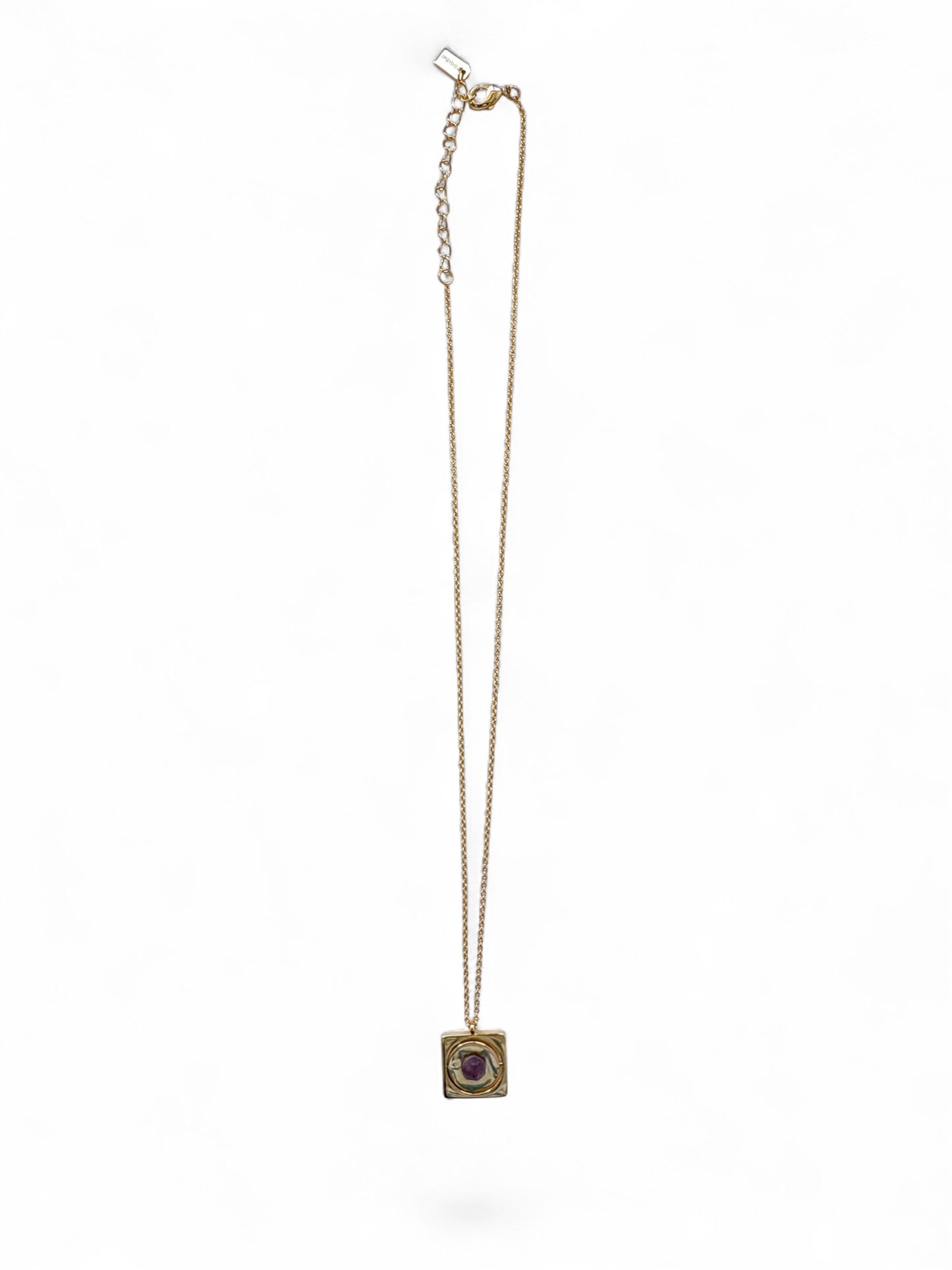 Gold Starrr necklace with Obsidian detail view by QiBai London
