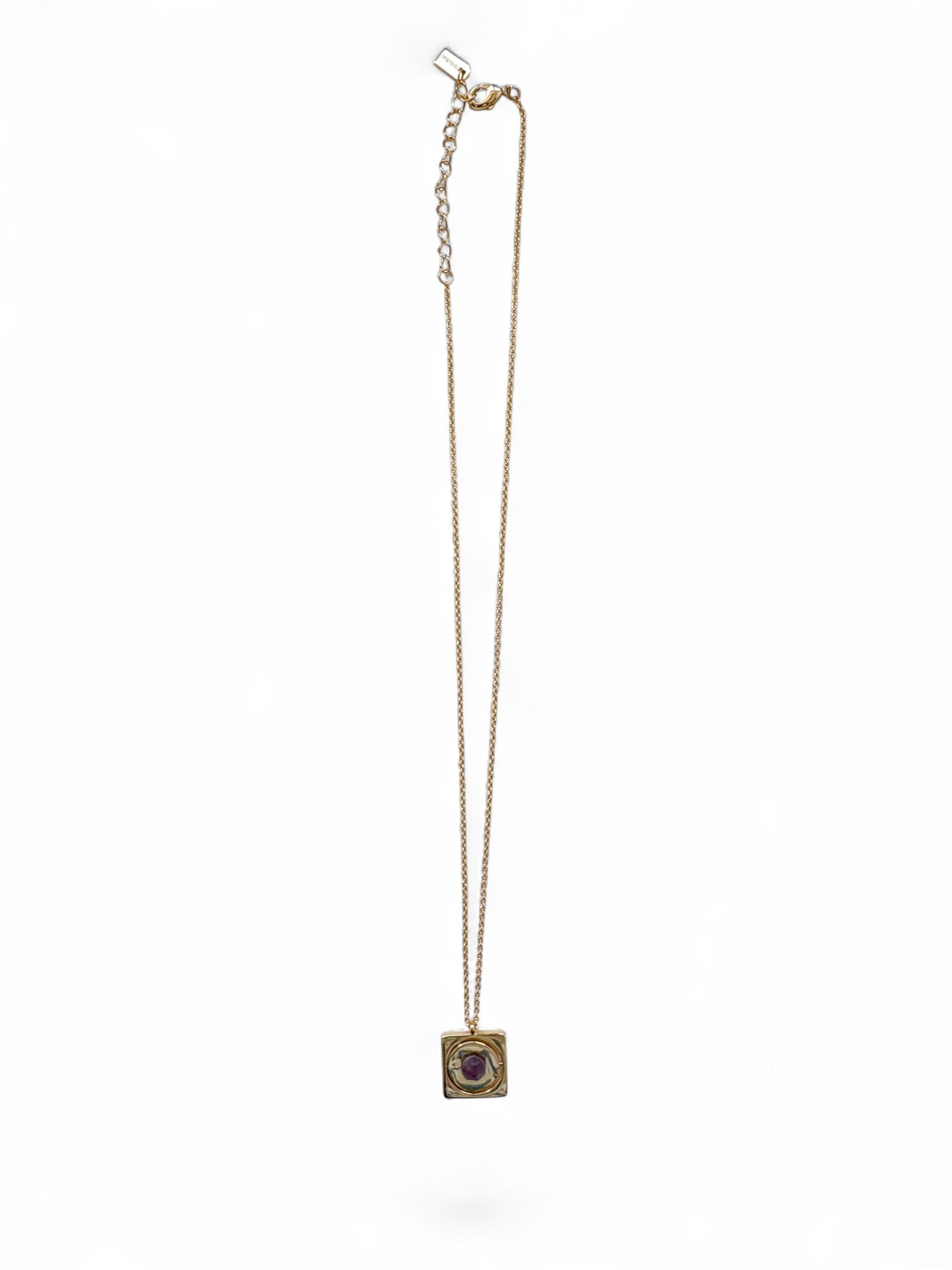 Gold Starrr necklace with Obsidian detail view by QiBai London