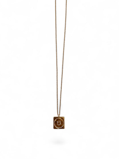 Gold Starrr necklace with Obsidian detail view by QiBai London