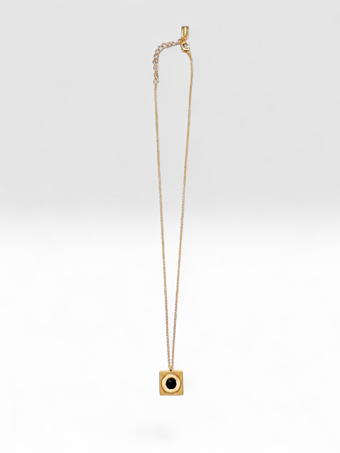Gold Starrr Necklace with Black Obsidian crystal by QiBai London