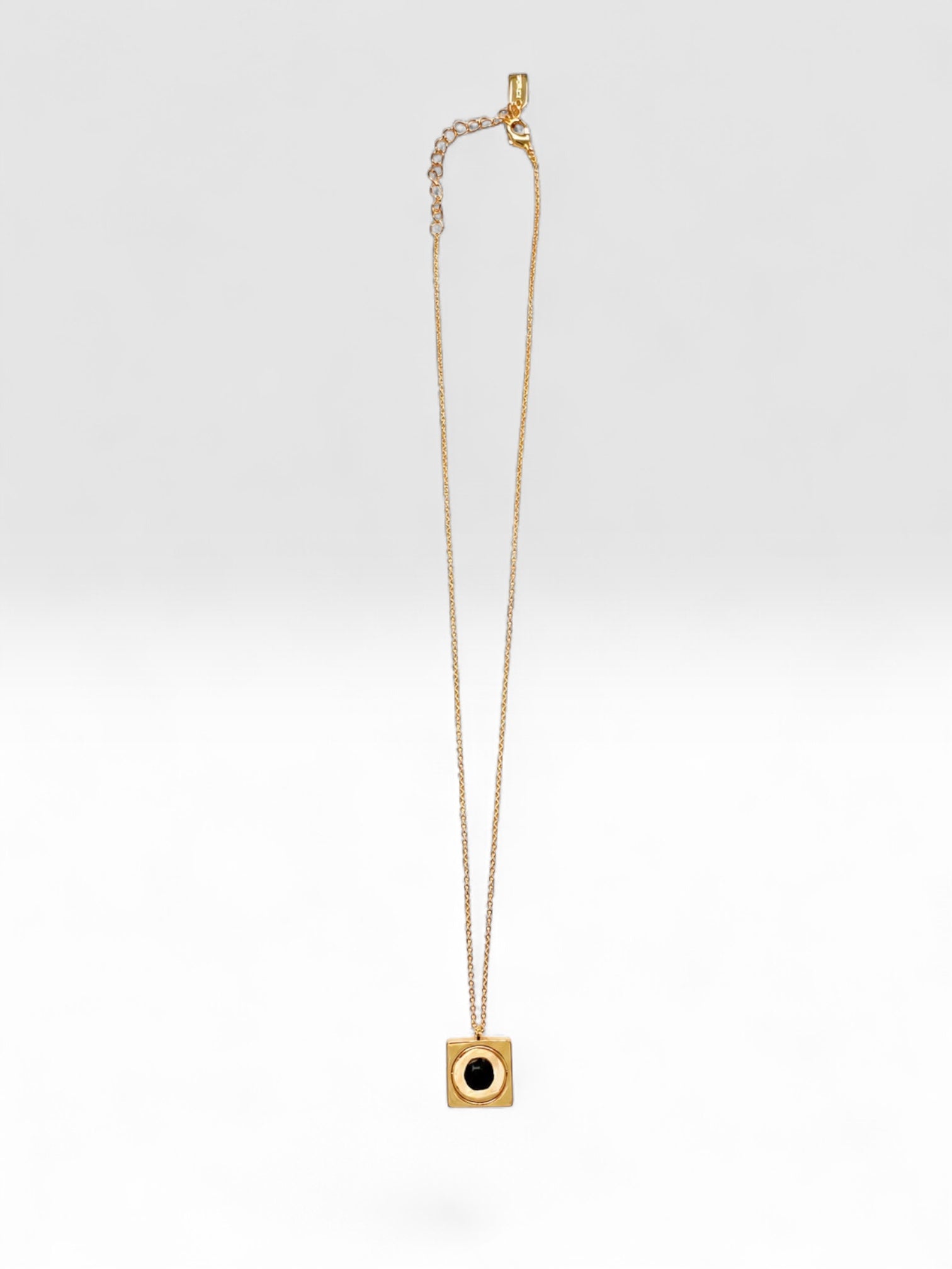 Gold Starrr Necklace with Black Obsidian crystal by QiBai London
