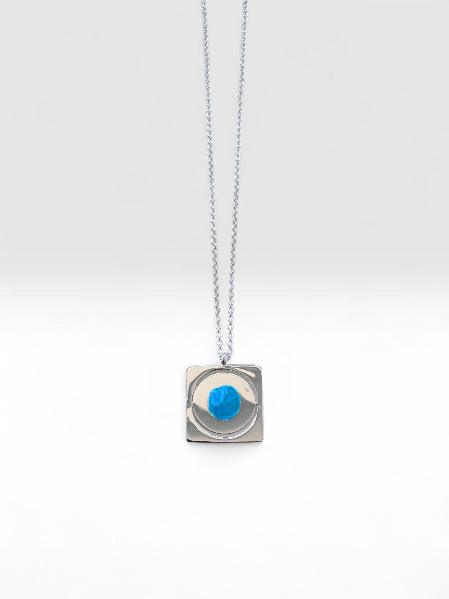 Silver Starrr Necklace with Blue Apatite crystal by QiBai London
