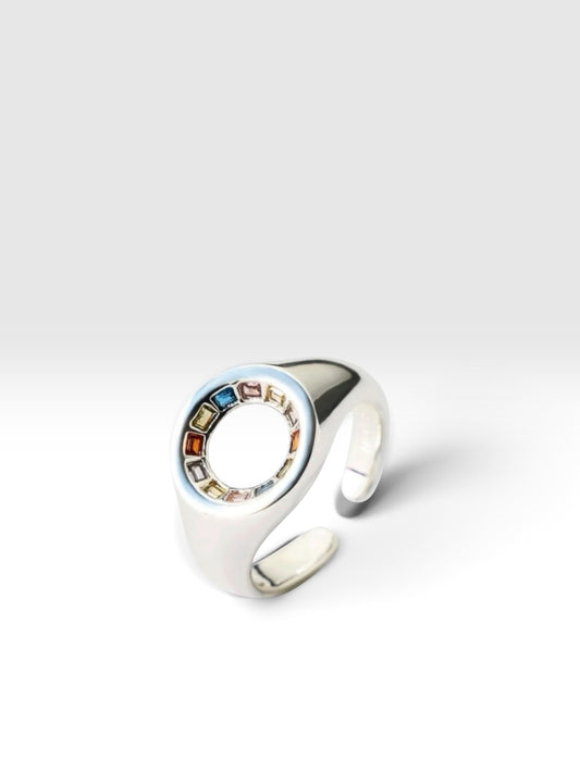 Vitre silver ring by QiBai London