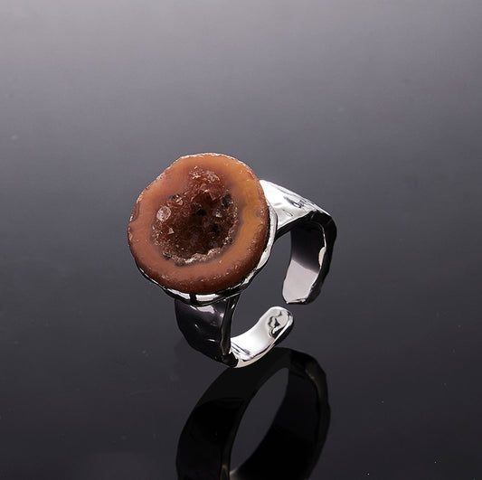 Silver Crystal Cave ring by QiBai London